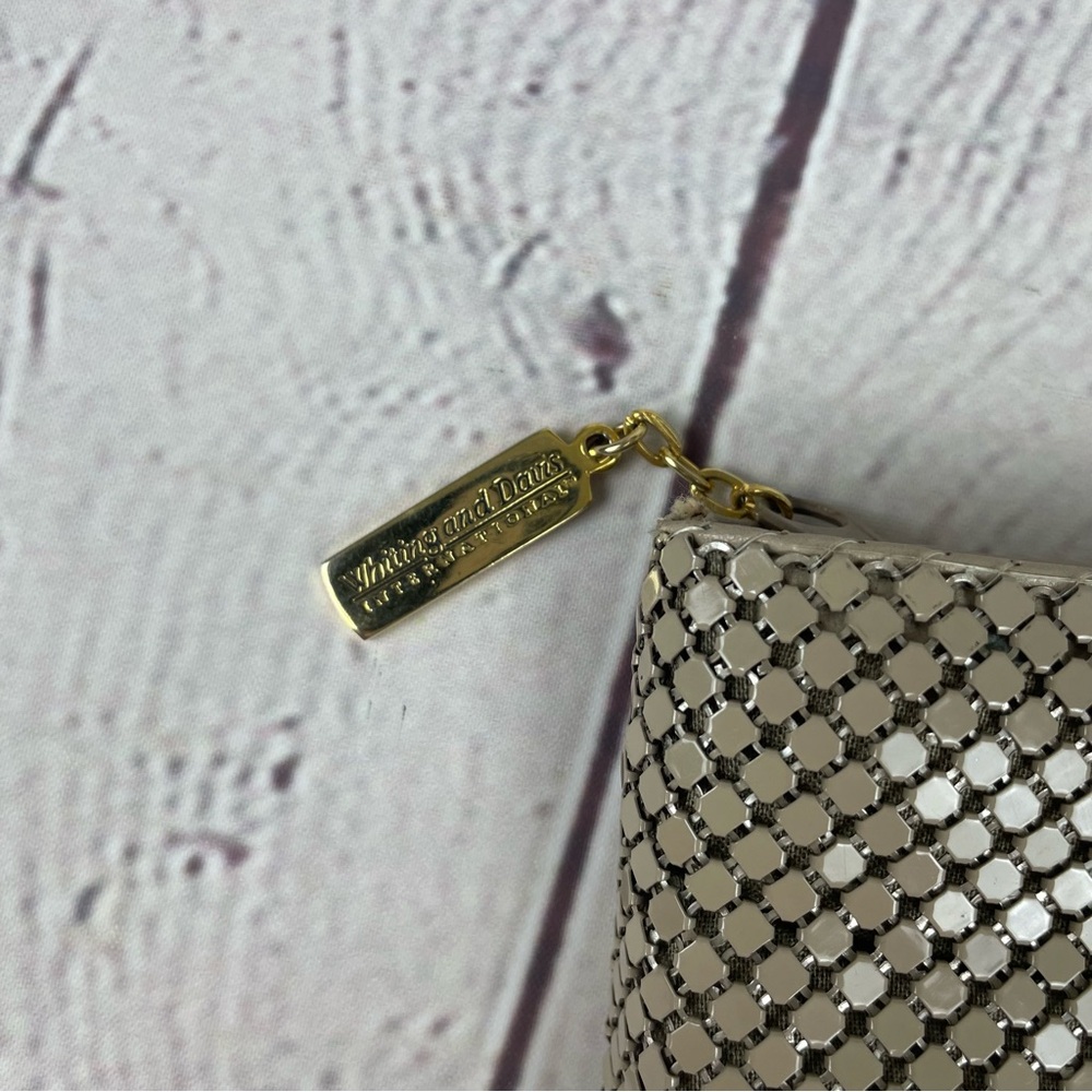 Whiting And Davis Mesh Chainmail Clutch Crossbody Taupe Tan - Picture 2 of 14